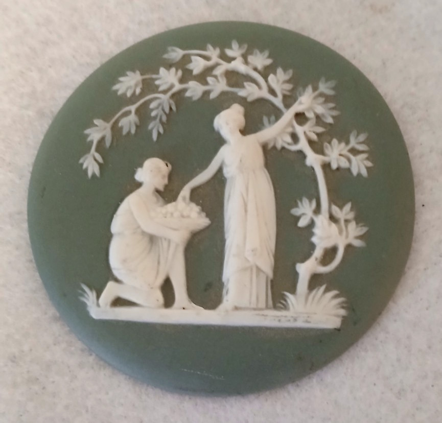 Vintage Wedgwood Jasperware Medallions Sage Green White Roman Greek 3 Vintage Wedgwood Jasperware Medallions Sage Green White Roman Greek 3