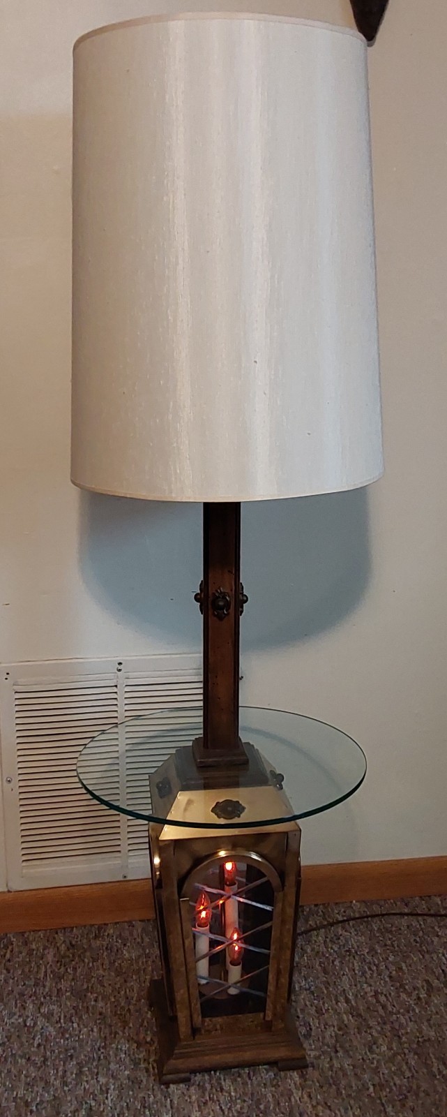 Vtg Art Deco Nouveau Gothic Table Floor Lamp Spanish Revival Swag Brass Lantern
