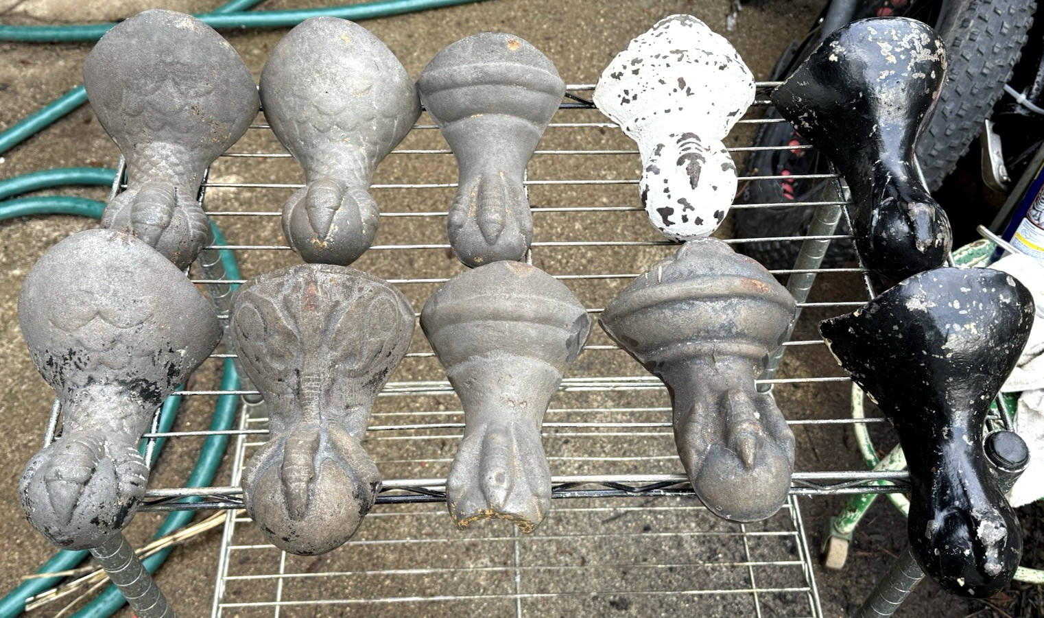 Lot of 10 Vintage Antique Claw Foot Tube Feet Cast Iron Victorian Farmhouse Lot of 10 Vintage Antique Claw Foot Tube Feet Cast Iron Victorian Farmhouse