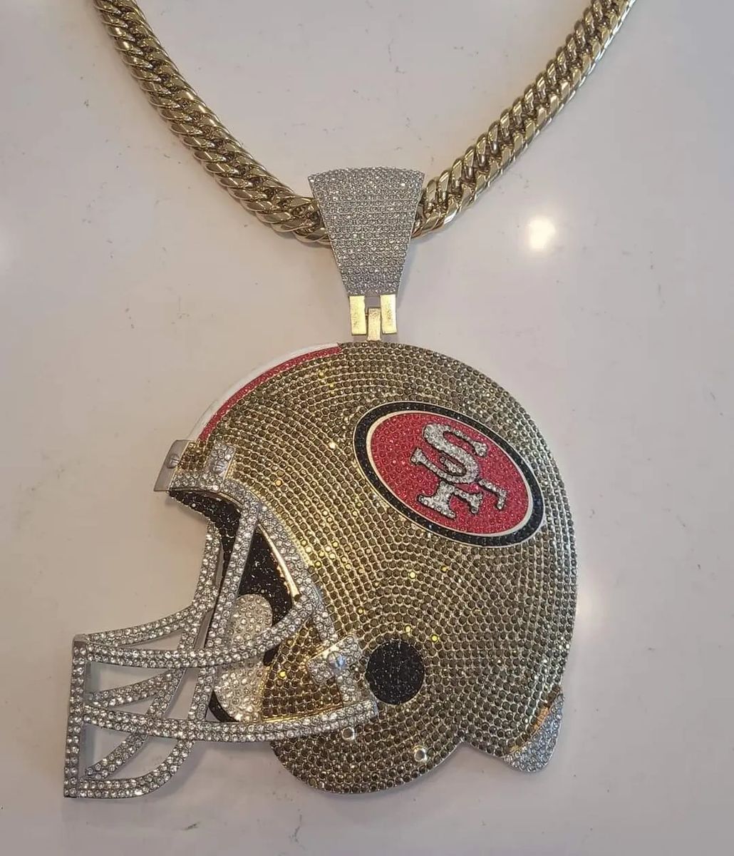 49ers Super Bling Helmet Medallion with chain