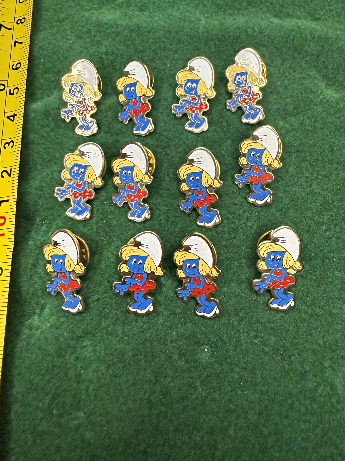 1980s Smurfette Enamel Lapel Pins Lot of 12 Comic Books & Cartoons vintage