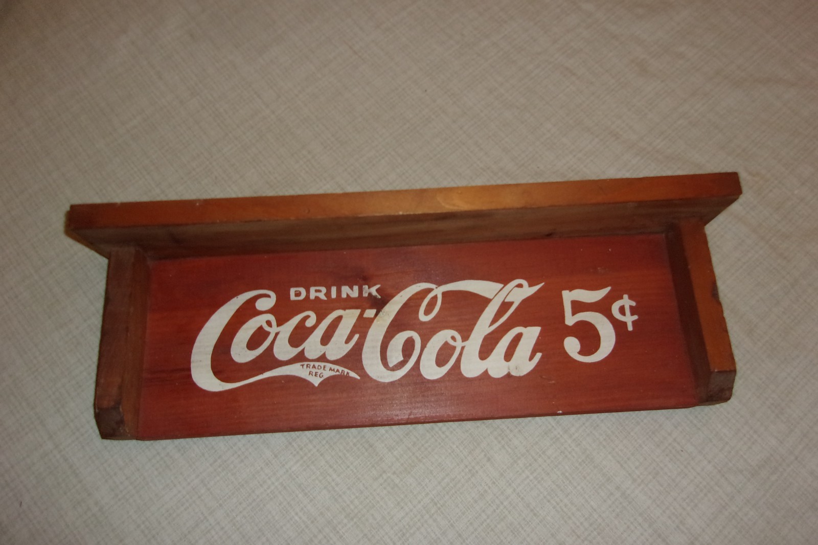 Vtg Wooden Shelf Drink Coca Cola 5 Cents 19\