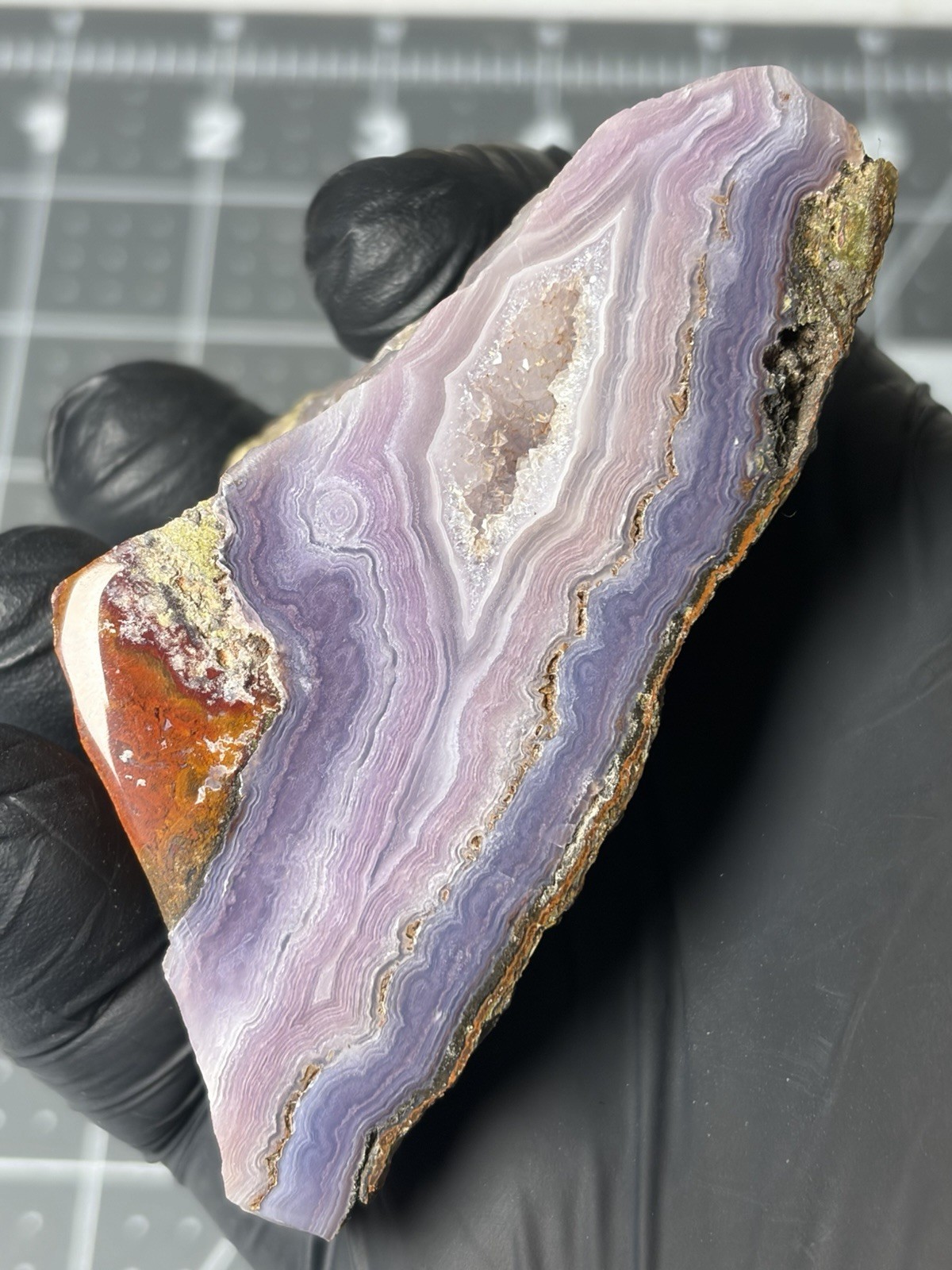 Rare Royal Aztec Lace Agate Mexico Old Stock Face Polished AAA Quality Purple Rare Royal Aztec Lace Agate Mexico Old Stock Face Polished AAA Quality Purple