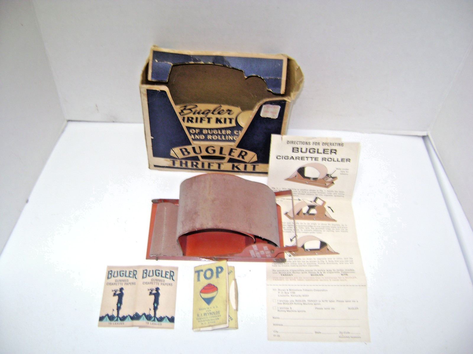 Vintage Bugler Thrift Kit Cigarette Rolling Machine in Original Box