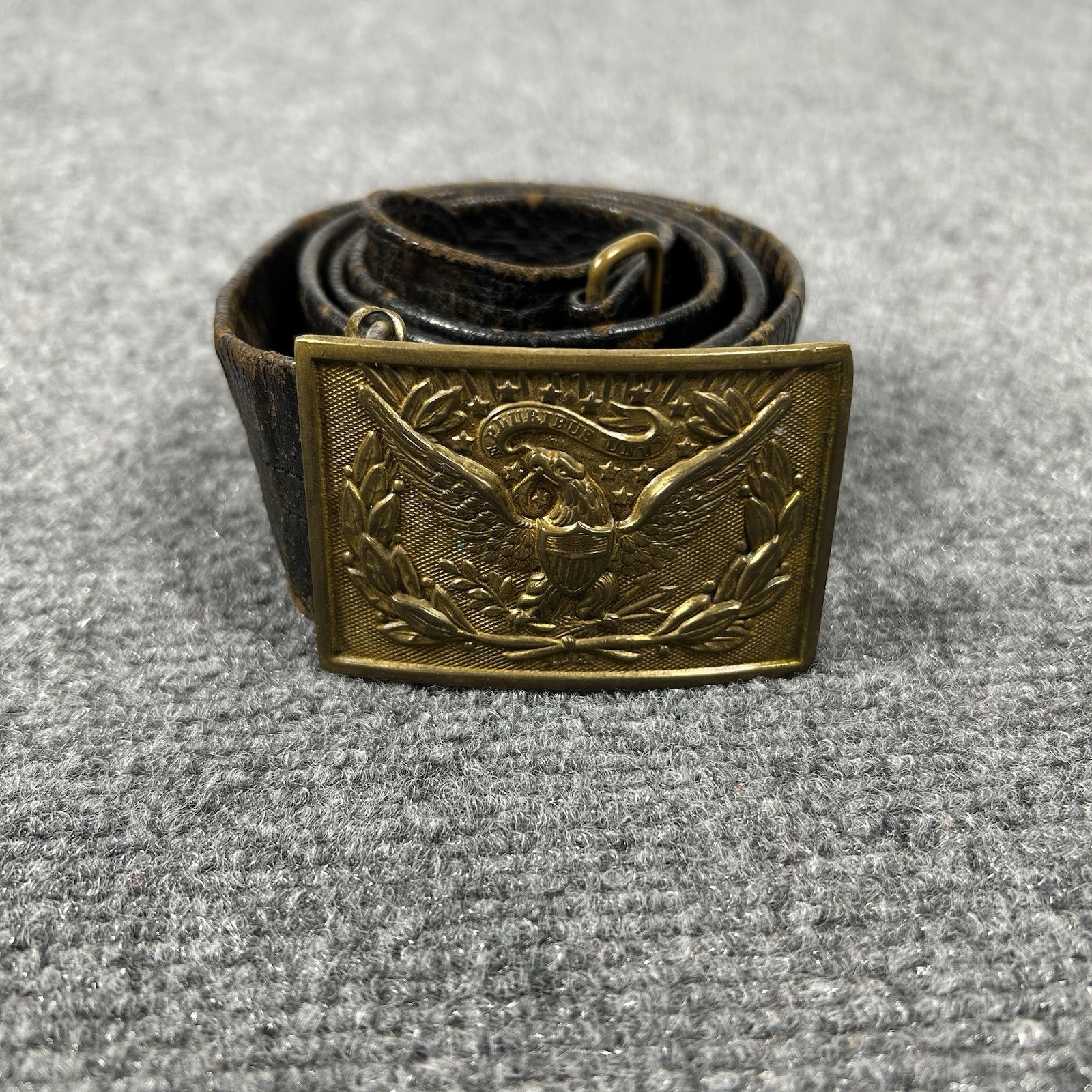 Antique Civil War US Army Officer Eagle Sword Belt Plate Buckle M1851 Leather Antique Civil War US Army Officer Eagle Sword Belt Plate Buckle M1851 Leather