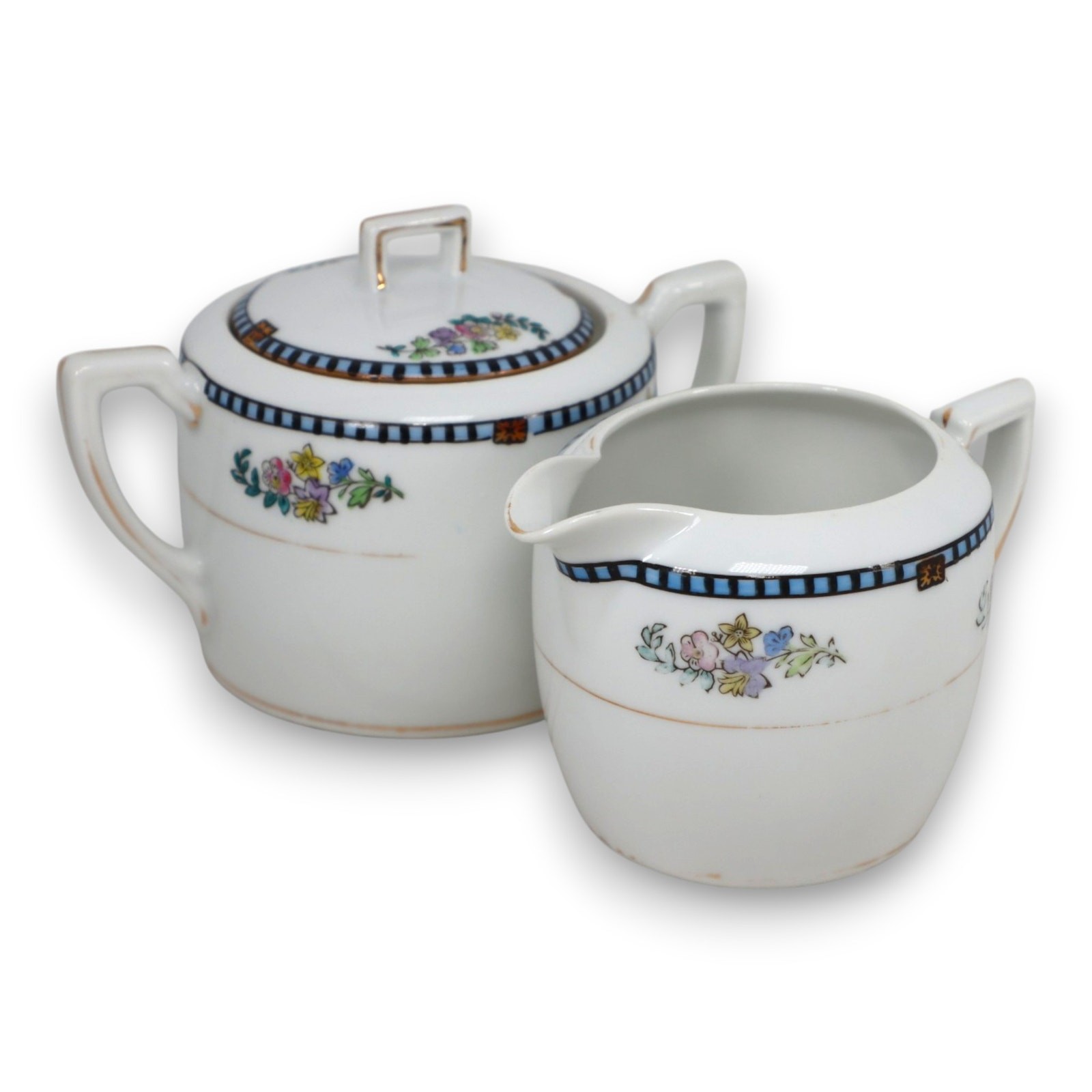 Noritake M Sheridan Lidded Sugar Bowl Creamer Pitcher Vintage Japan 1921