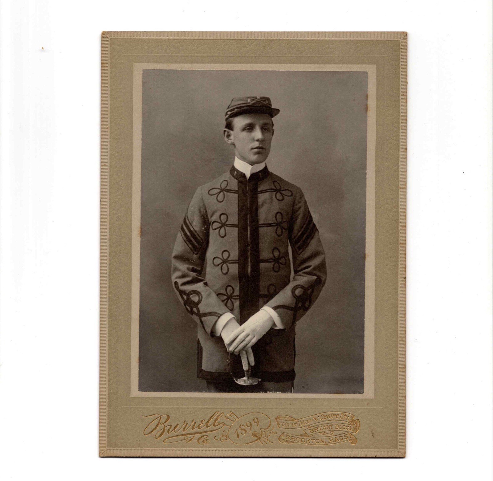 Antique 1899 ID’d Man Band Member BROCKTON HIGH SCHOOL Massachusetts MA Photo