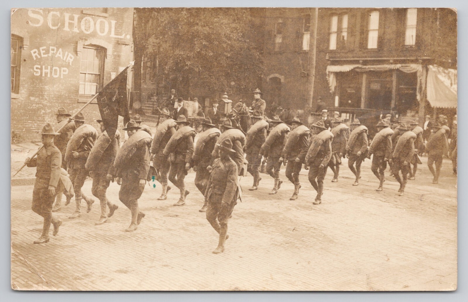 RPPC WWI Era AEF Troop March Mexico Punitive Expedition Postcard RPPC WWI Era AEF Troop March Mexico Punitive Expedition Postcard