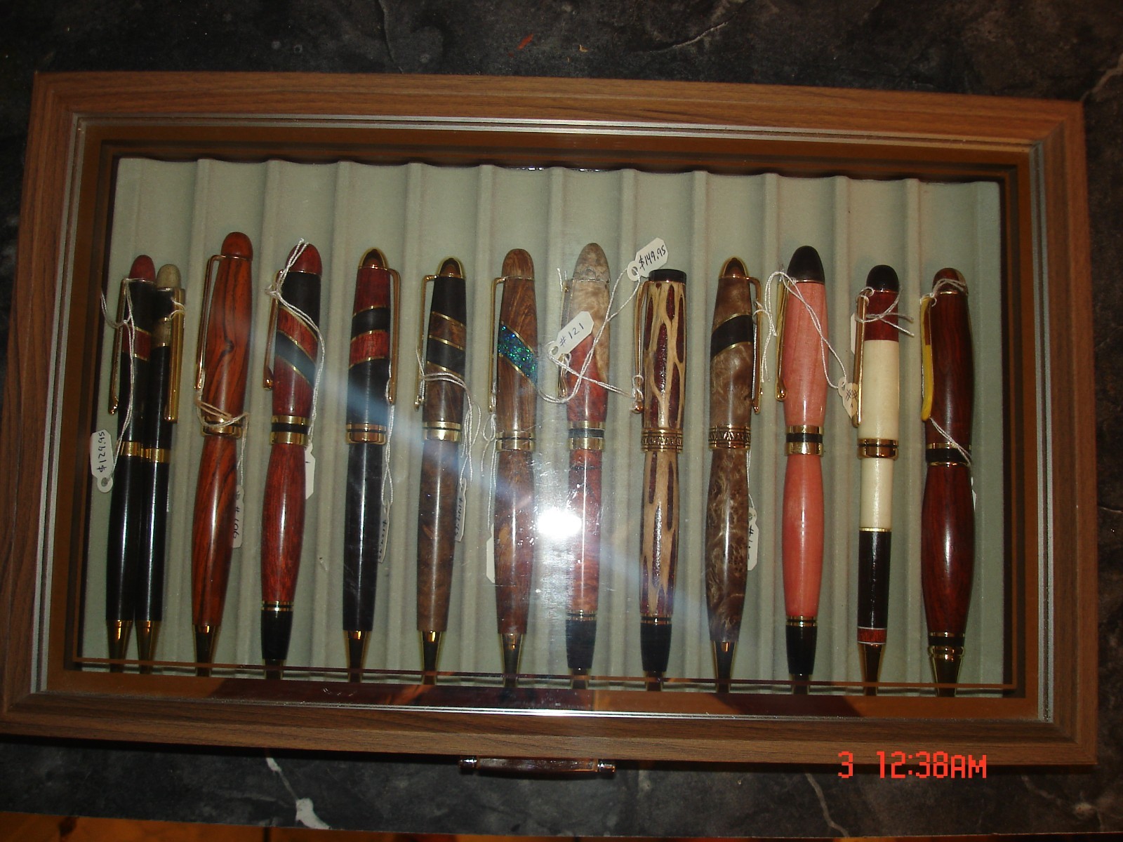 Beautiful Elegant Wooden 12 slot Ink Pen Display Case Beautiful Elegant Wooden 12 slot Ink Pen Display Case