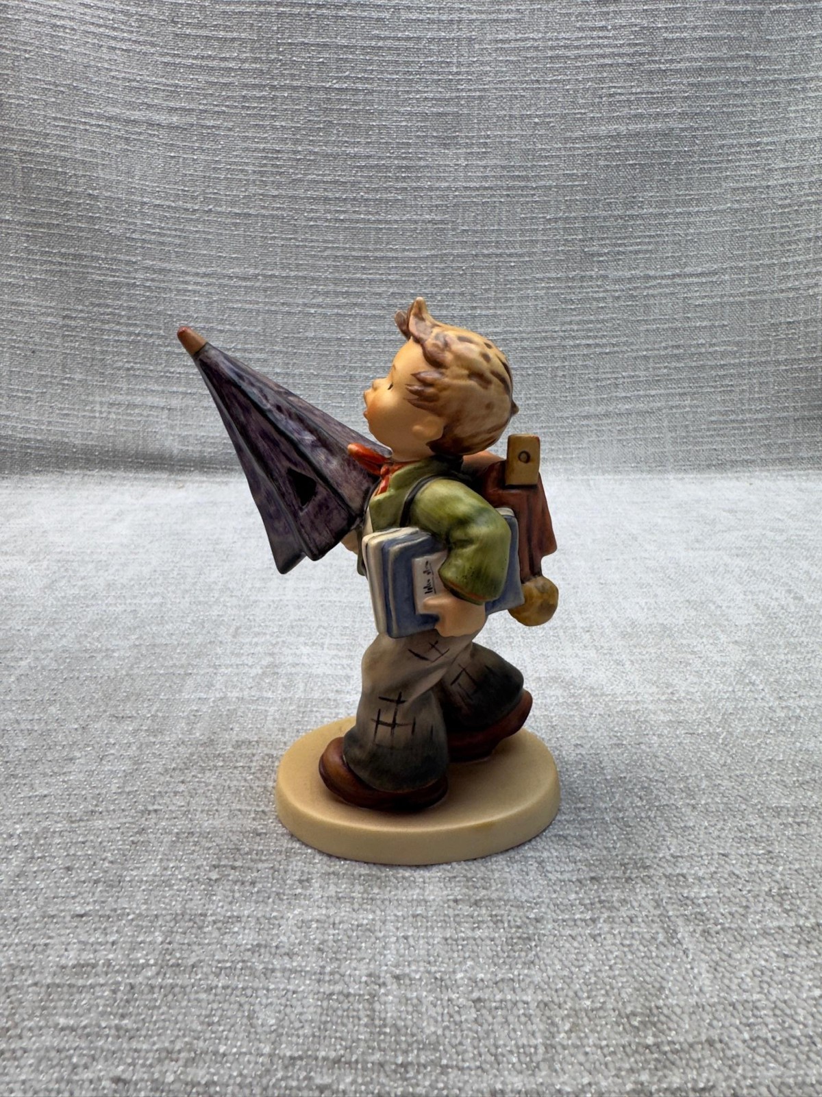 Vintage Goebel MI Hummel Boy Umbrella Figurine Small Multicolor Germany Boxed