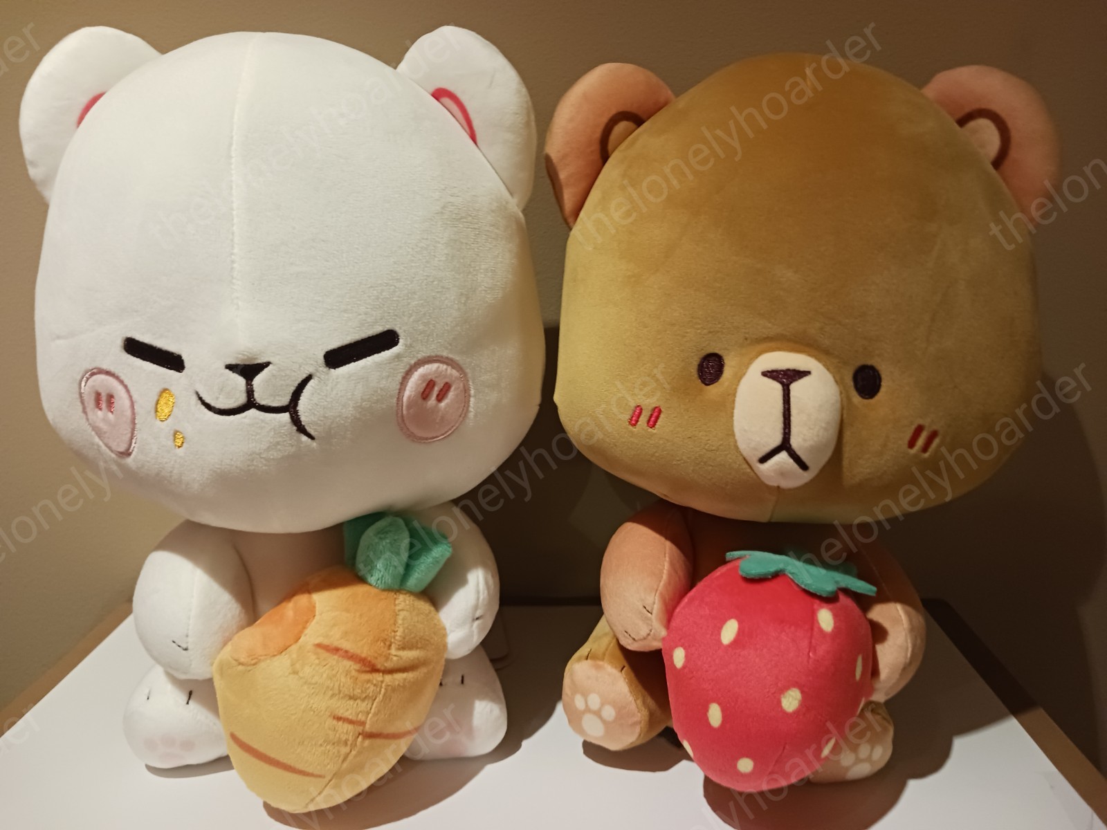 Milk Mocha Bear Carrot Milk & Strawberry Mocha Set of (2) Soft 12 Milk Mocha Bear Carrot Milk & Strawberry Mocha Set of (2) Soft 12