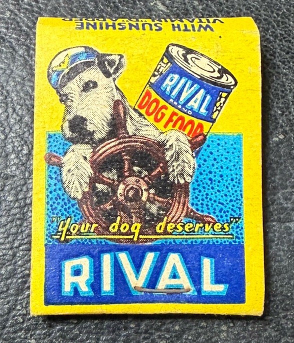 K78 Rival Dog Food Matchbook With Matches Captain Ship Wheel K78 Rival Dog Food Matchbook With Matches Captain Ship Wheel