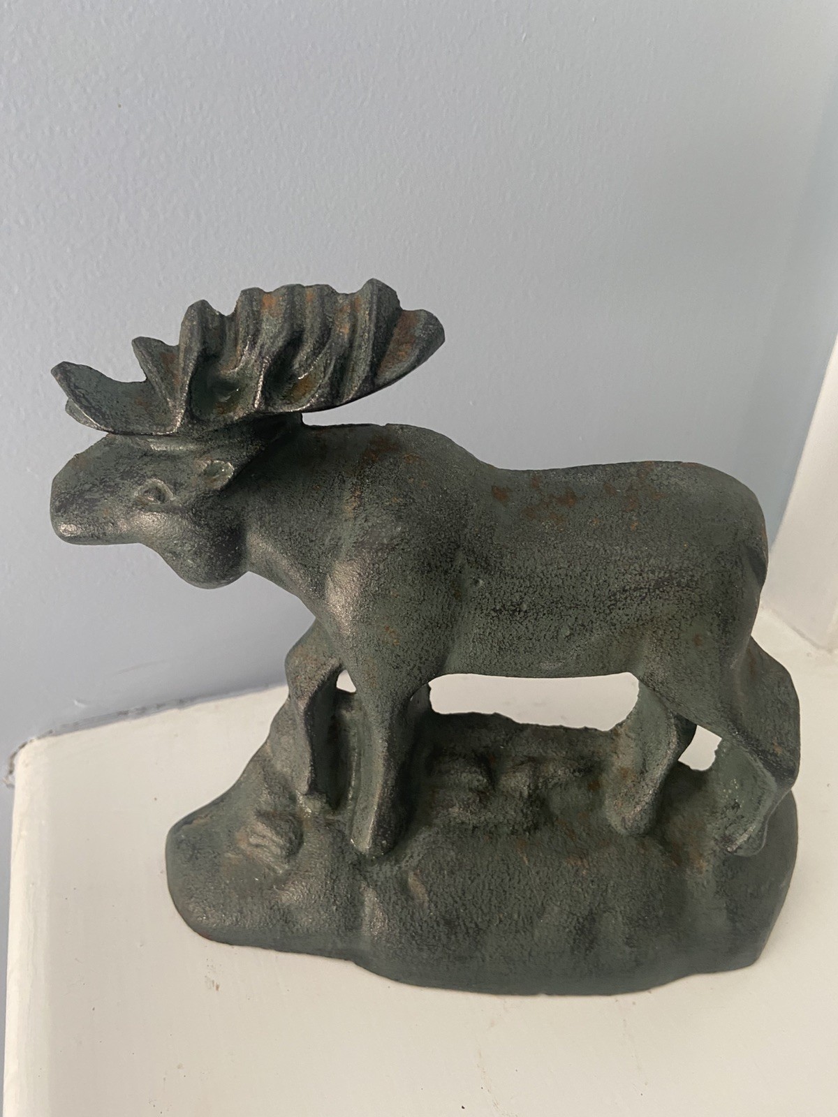 Vintage Cast Iron Moose Boot Scraper Doorstop Heavy Rustic Cabin Lodge Decor 7” Vintage Cast Iron Moose Boot Scraper Doorstop Heavy Rustic Cabin Lodge Decor 7”