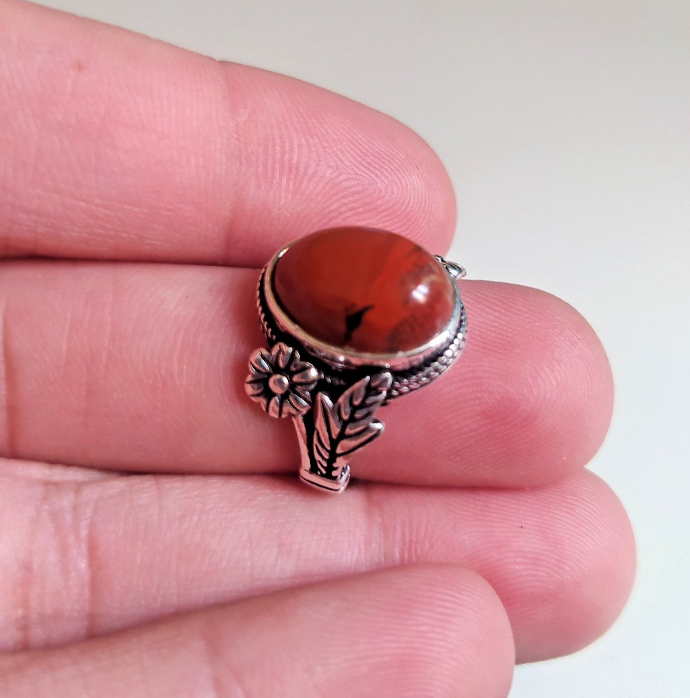 Ancient Vintage Victorian Ring Sterling Silver Engraved red Jasper Stone Size 8 Ancient Vintage Victorian Ring Sterling Silver Engraved red Jasper Stone Size 8