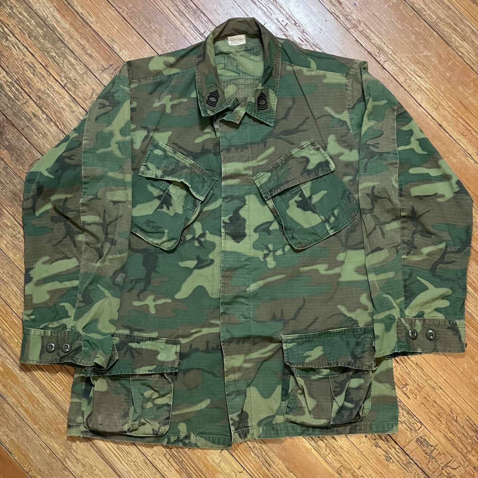 Vintage 60s Slant Pocket Coat Size Medium-Reg ERDL Camo Jungle Jacket 1969