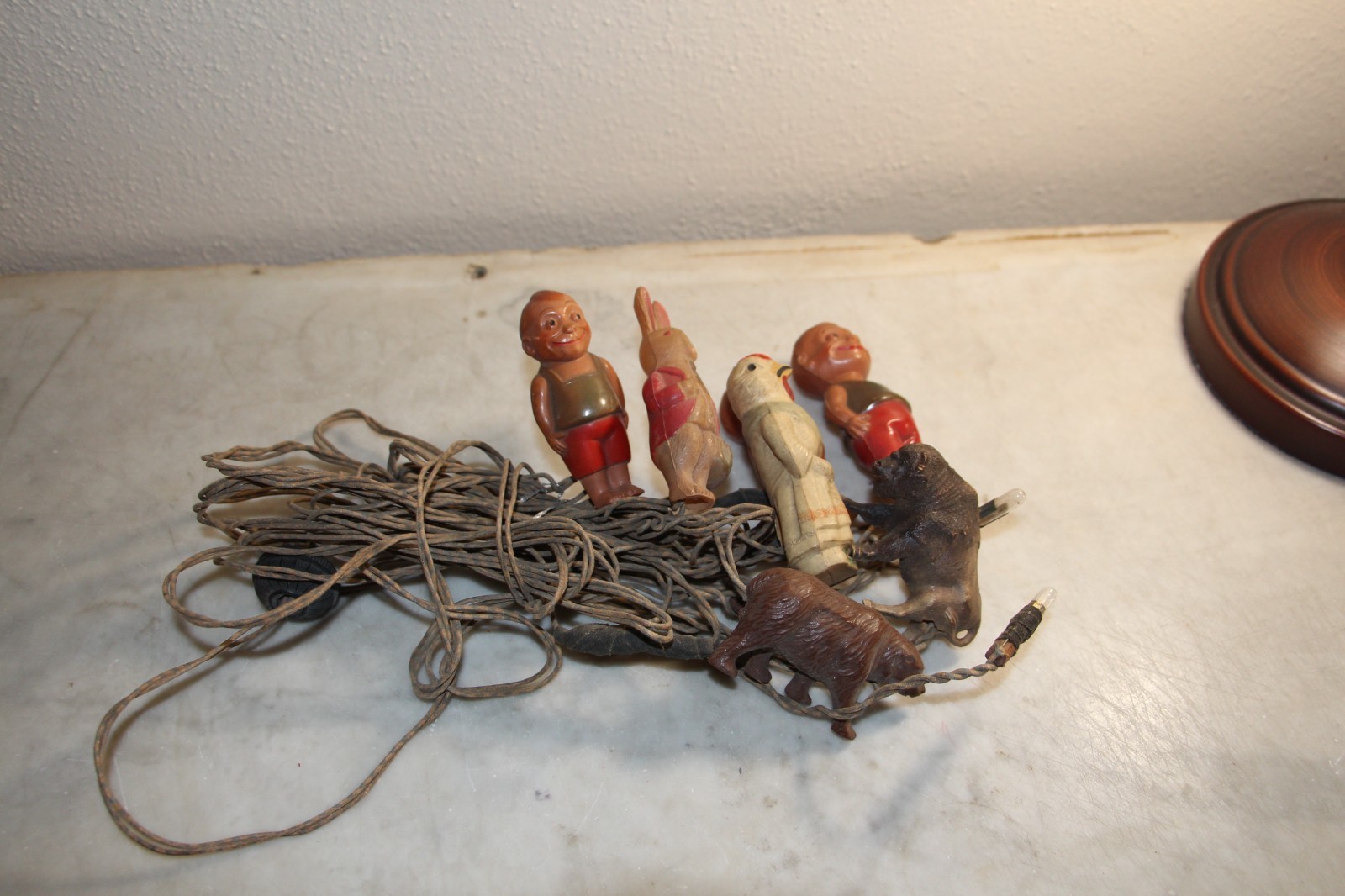 Antique 1930s Christmas String Lights /Celluloid Ornaments Antique 1930s Christmas String Lights /Celluloid Ornaments