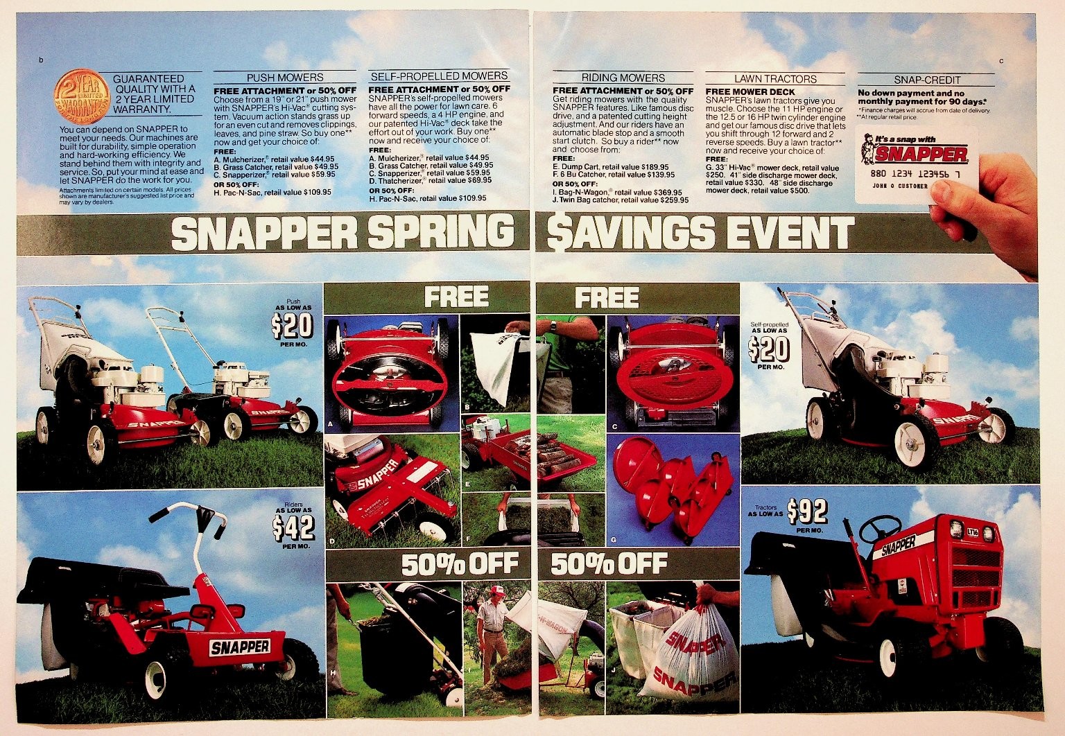 Vintage Snapper Spring Savings Event Lawn Mower & Tiller Advertising Print