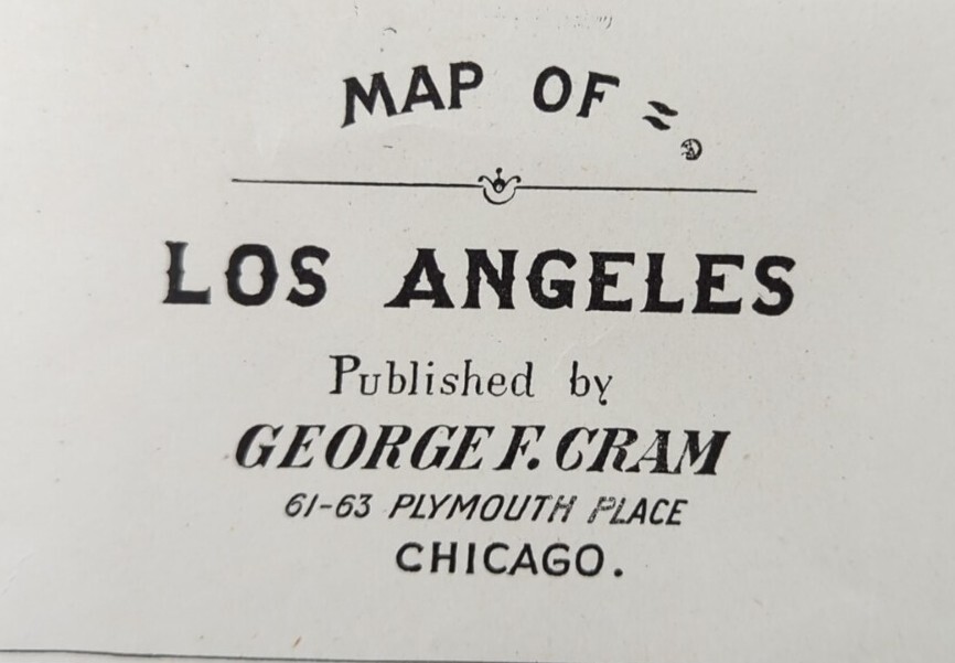 Vintage 1905 LOS ANGELES CALIFORNIA Map 11\