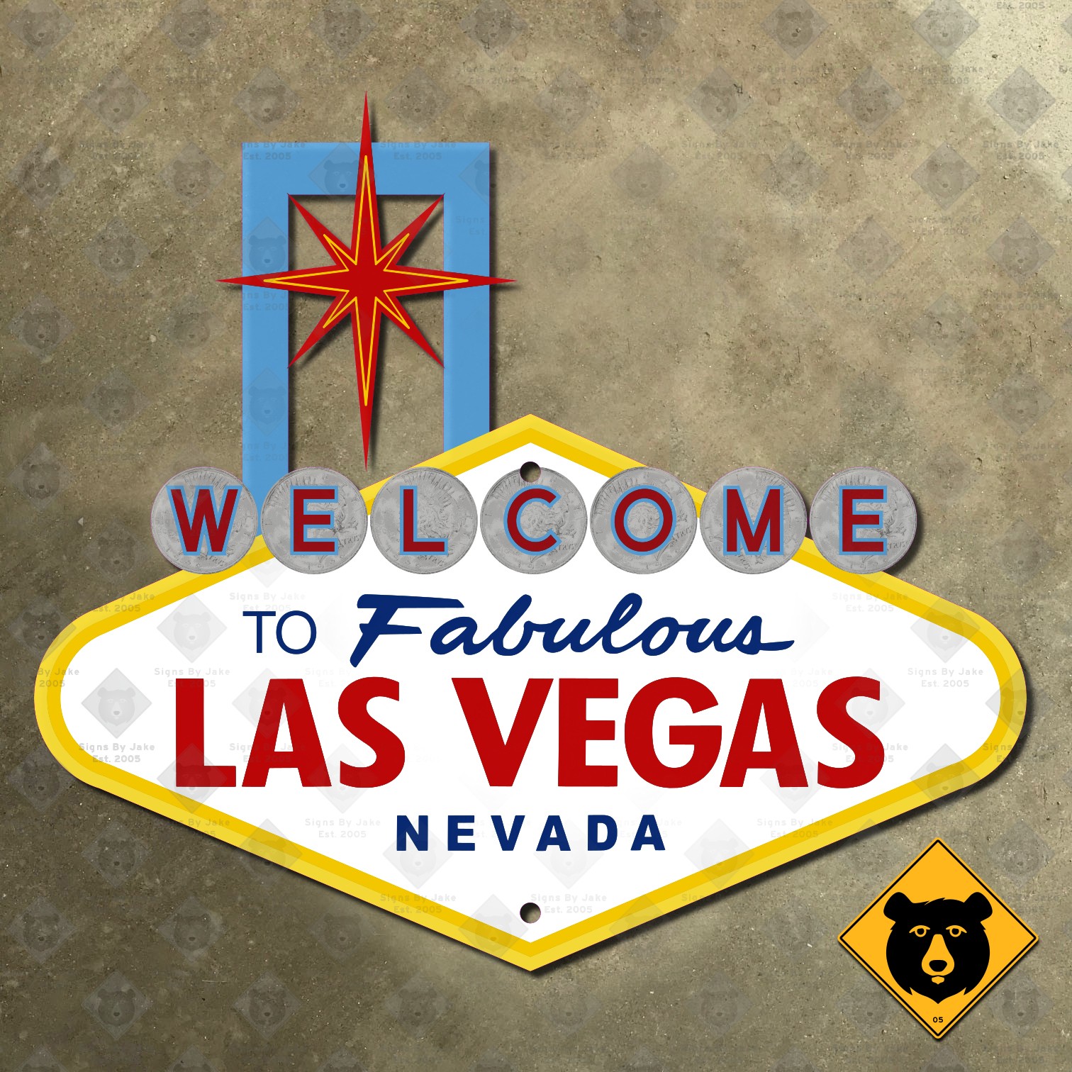 Welcome to Fabulous Las Vegas Nevada highway road sign Boulevard Strip 18x16