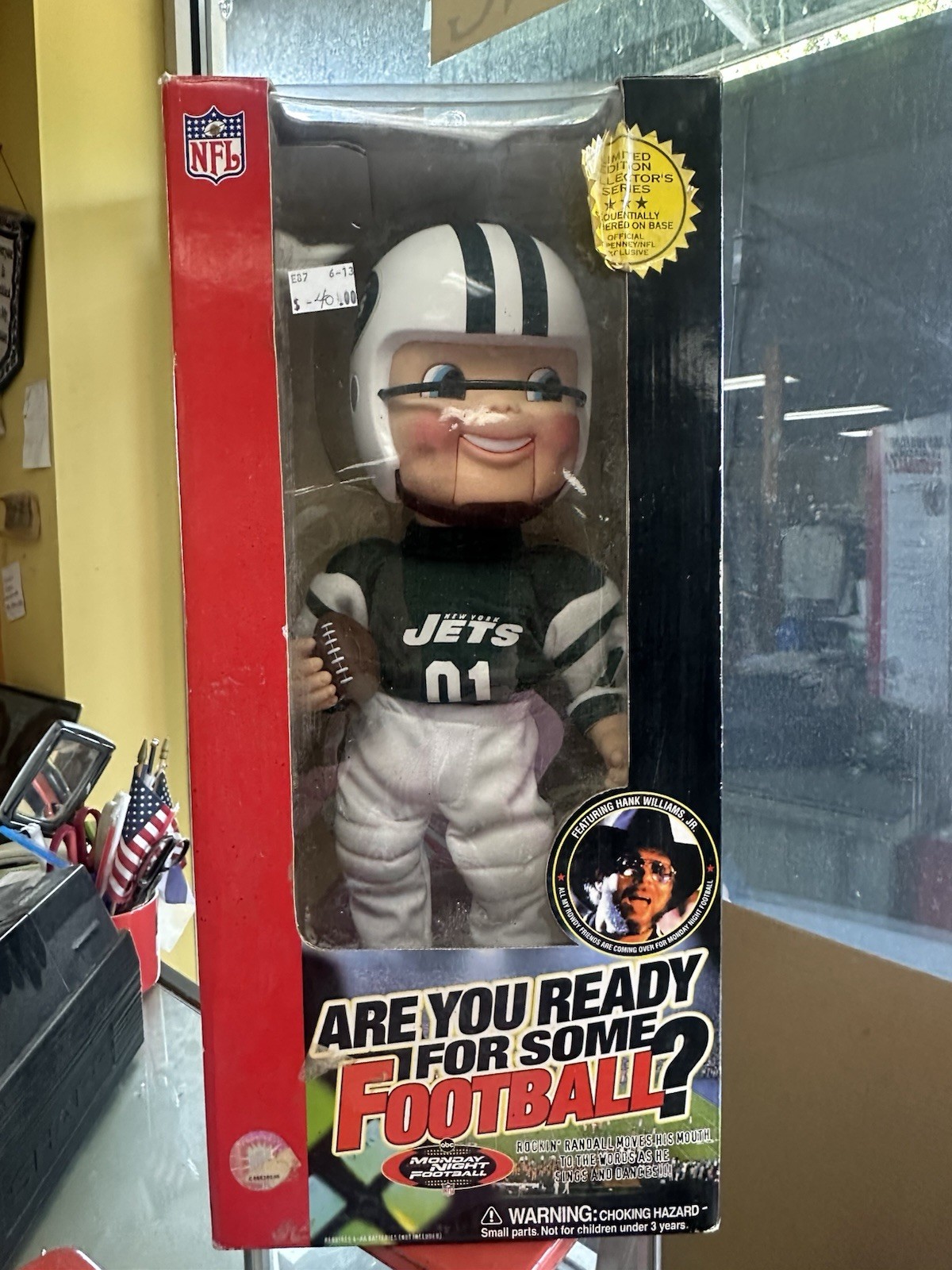 Gemmy NFL NY Jets Rockin Animated Player Sings -Are You Ready For Some Football 