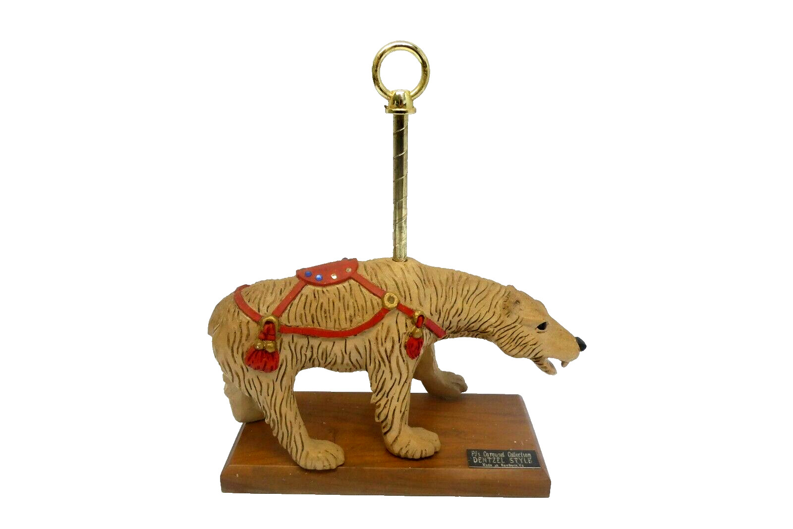 Vintage PJ’s Carousel Collection Dentzel Style Polar Bear Figure Signed PJENT85