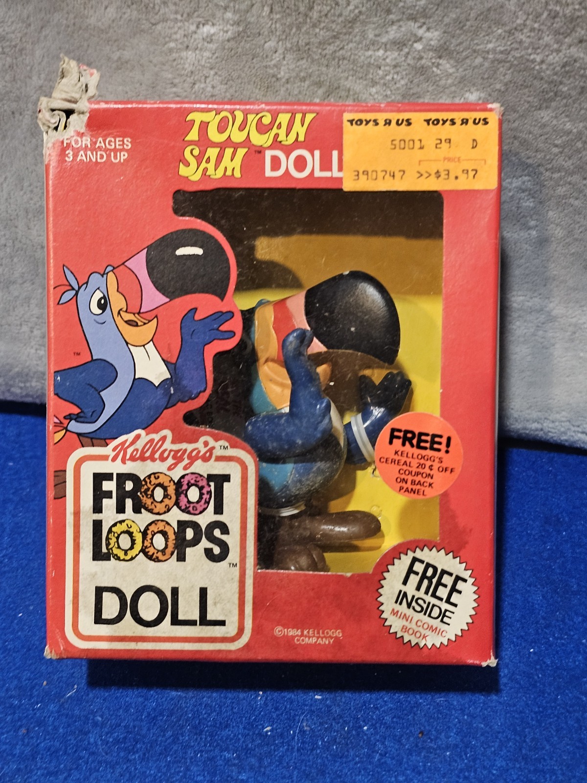 1984 Kellogg's Froot Loops Toucan Sam Doll Figure With Mini Comic Book NRFB