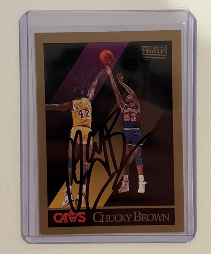 Chucky Brown Hand Signed Trading Card 1990 Skybox NBA Card Cleveland Cavs