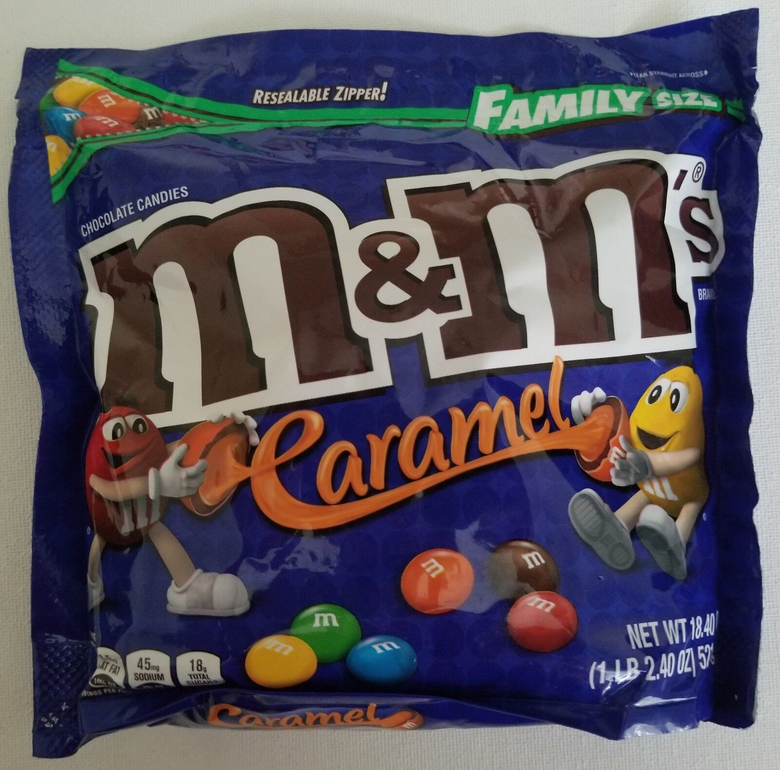 NEW Sealed Caramel M&M\'s Family Size 18.40 oz Bag