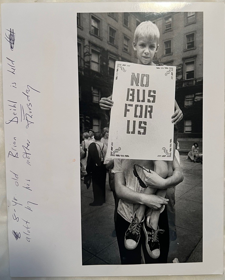 1978 Press Photo Brian Diehl in 1978 Cleveland Anti-Busing Protest Civil Rights