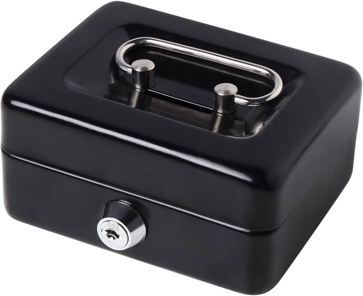 Mini Cash Box with Lock and Slot, Metal Coin Bank Piggy Bank for Adults & Kid... Mini Cash Box with Lock and Slot, Metal Coin Bank Piggy Bank for Adults & Kid...