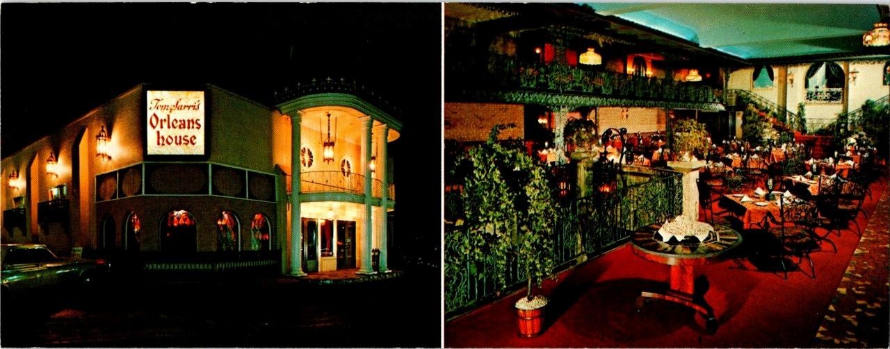 Arlington, VA Virginia TOM SARRI\'S ORLEANS HOUSE Restaurant Night 3½X9 Postcard Arlington, VA Virginia TOM SARRI\'S ORLEANS HOUSE Restaurant Night 3½X9 Postcard