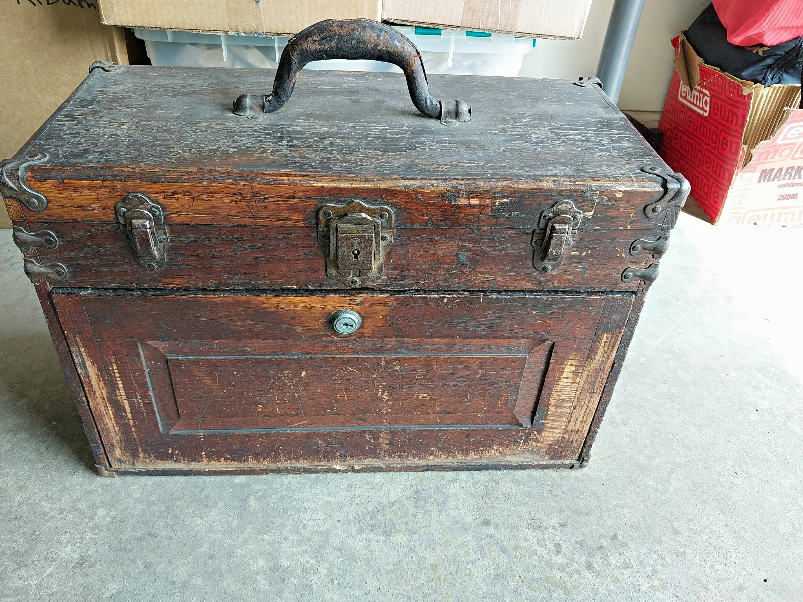Vintage John G. Purs (George Scherr) Wooden Machinist Tool Chest Vintage John G. Purs (George Scherr) Wooden Machinist Tool Chest
