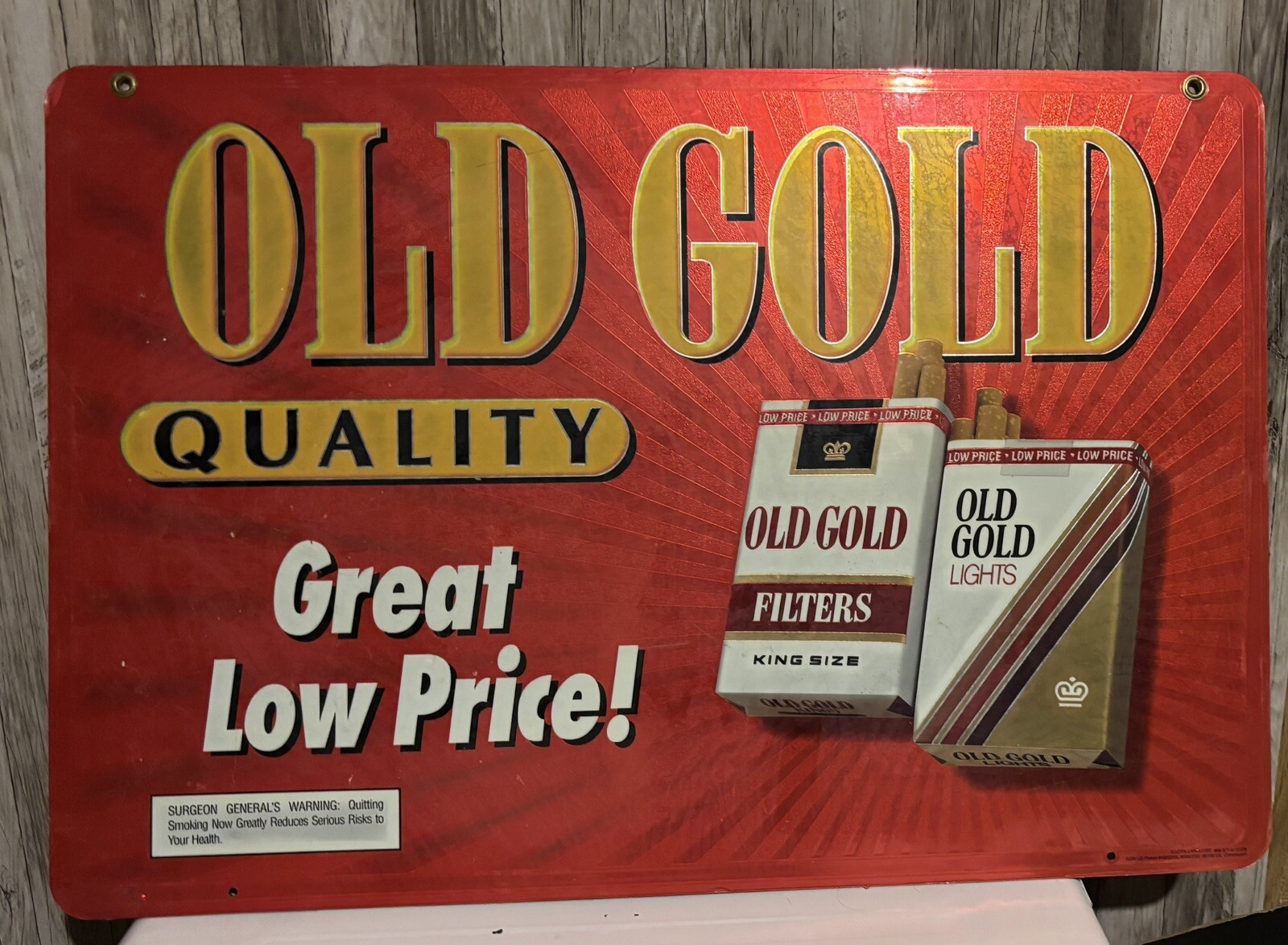 Vintage 1996 Old Gold Cigarette Sign 25x17in Pre-Owned Mancave Vintage 1996 Old Gold Cigarette Sign 25x17in Pre-Owned Mancave