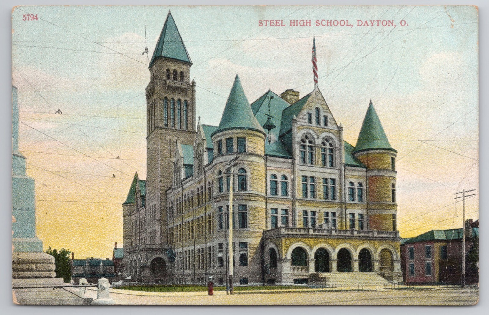 Steel High School Dayton Ohio OH 1910 Db Postcard