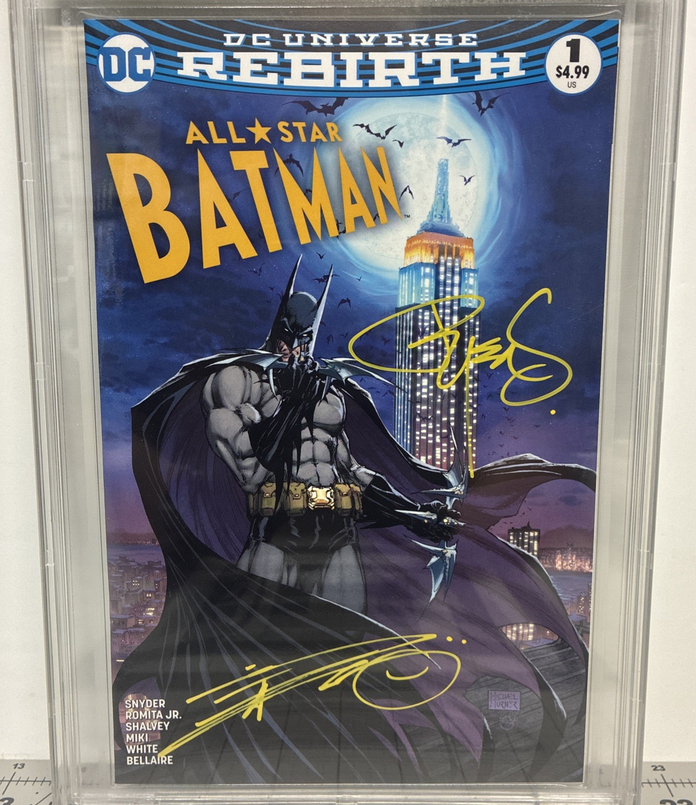 All Star Batman #1 CBCS 9.8 Cameo 🔑 2 Sigs Danny Miki ✍️ & Peter Steigerwald ✍️ All Star Batman #1 CBCS 9.8 Cameo 🔑 2 Sigs Danny Miki ✍️ & Peter Steigerwald ✍️