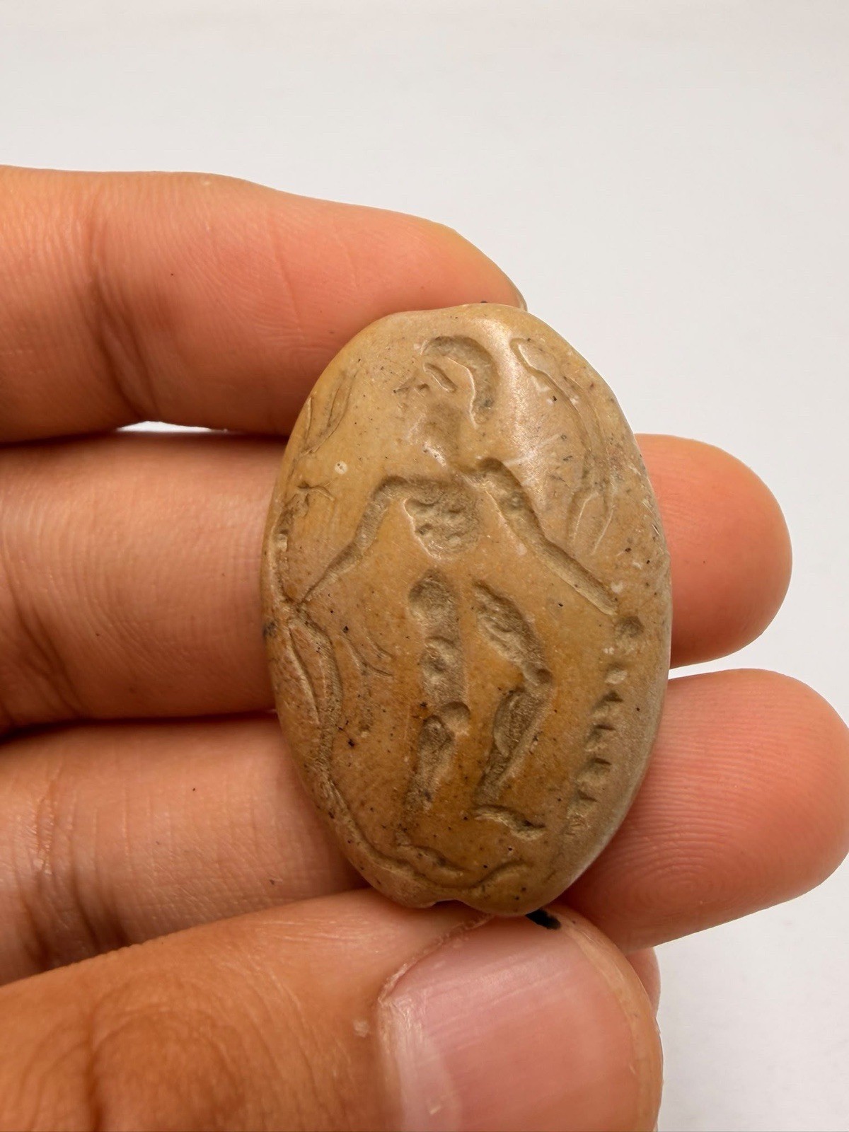 Ancient Roman Intaglio Jasper Stone Rare Unique Stamp Bead Amulet
