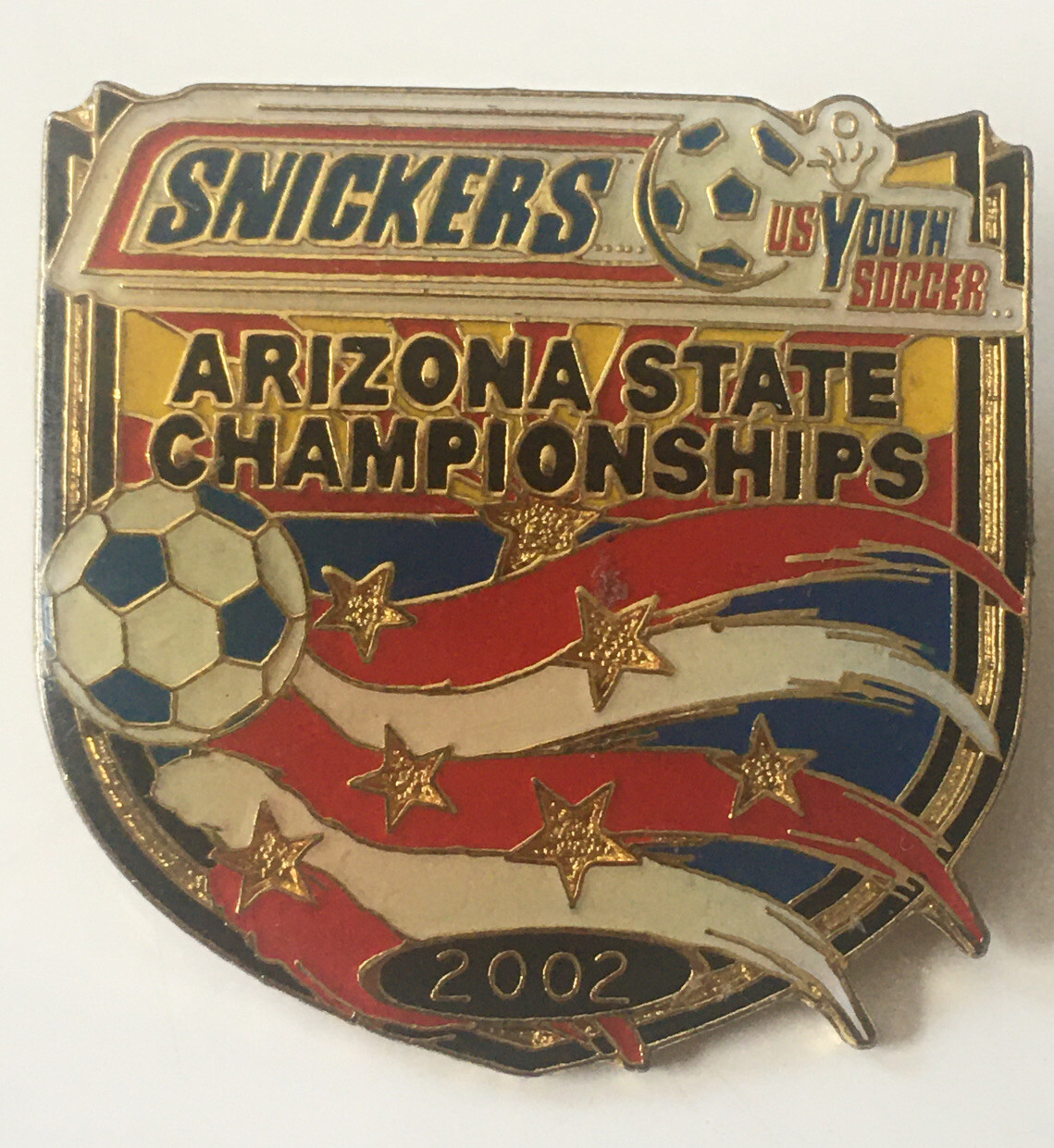 2002 Snickers US Youth Soccer Arizona State Championships Pin Pinback