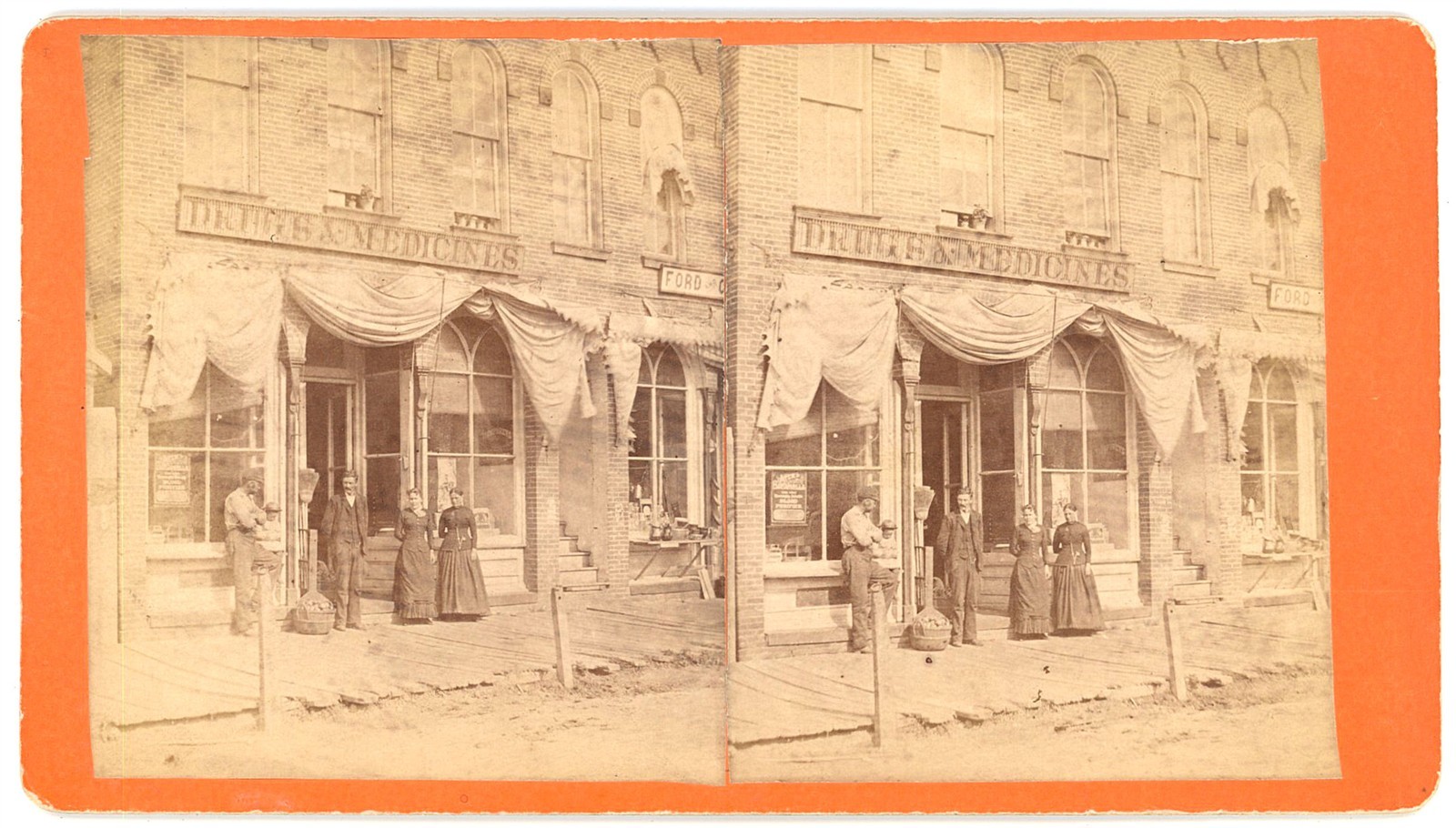 MICHIGAN STEREOVIEW - Mason - Storefronts on West Maple - BB Crittenden 1880s