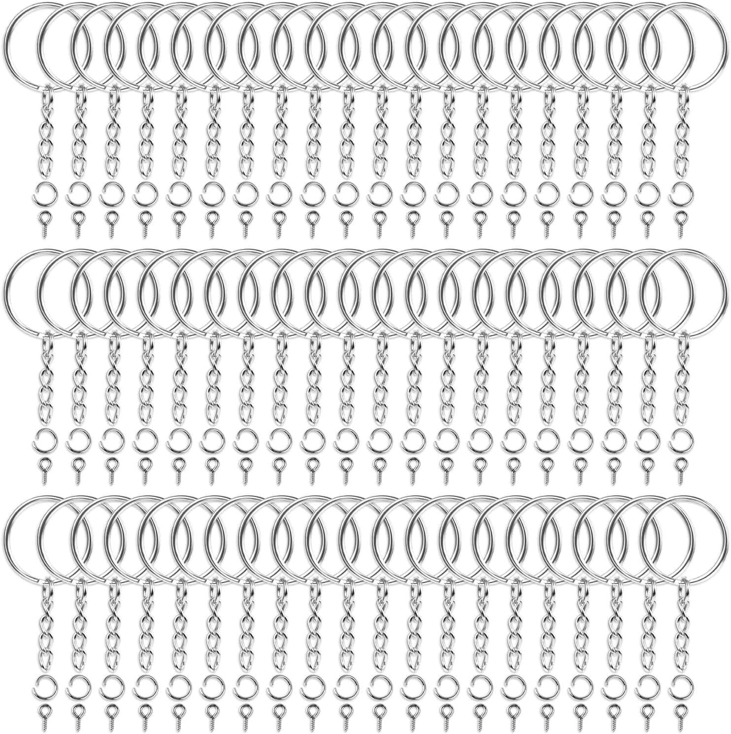 360Pcs Keychain Hardware Set Bulk Rings Chains Jump Rings Screw Eye Pins DIY 360Pcs Keychain Hardware Set Bulk Rings Chains Jump Rings Screw Eye Pins DIY