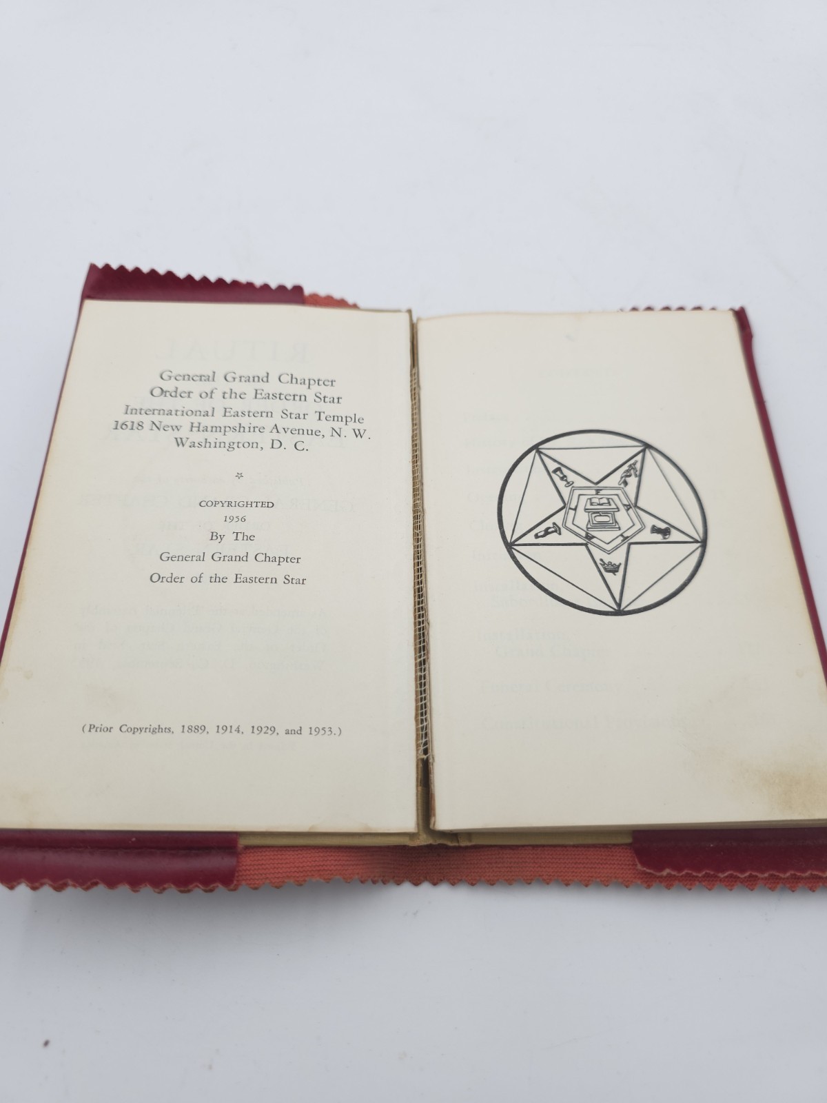 1956 Order of the Eastern Star Ritual Book Red Hardcover Masonic OES Manual 1956 Order of the Eastern Star Ritual Book Red Hardcover Masonic OES Manual