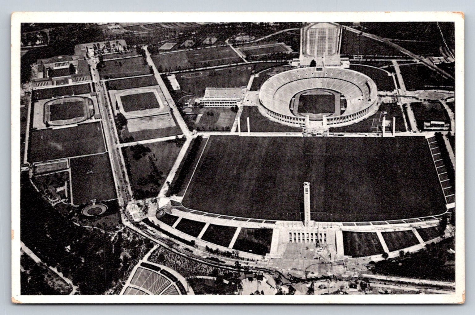 1936 Berlin Olympics Reichssportfeld Aerial View Postcard Hansa-Luftbild