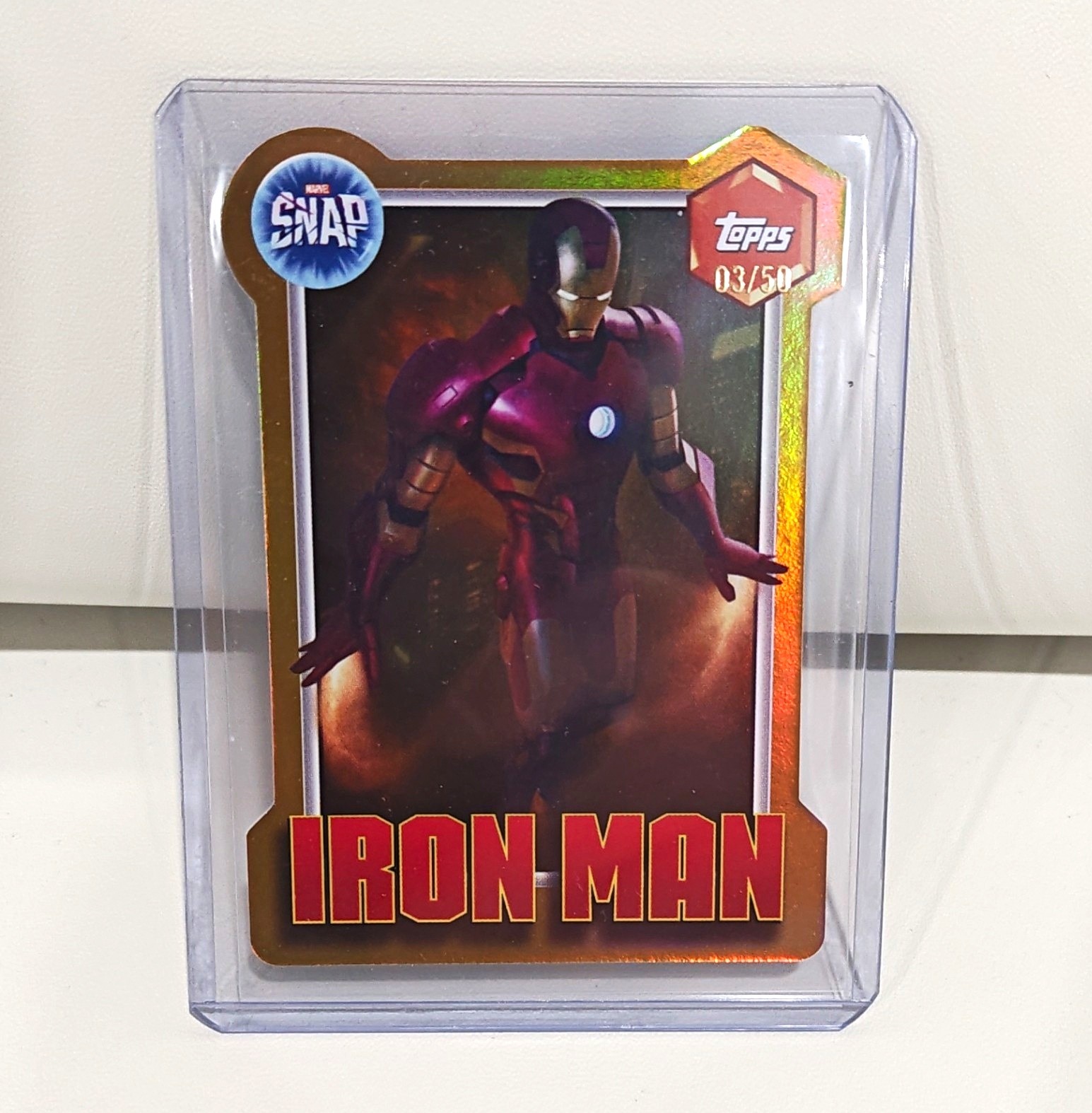 Topps 2026 Topps Marvel Neon Iron Man SNAP Serial Numbered 03/50