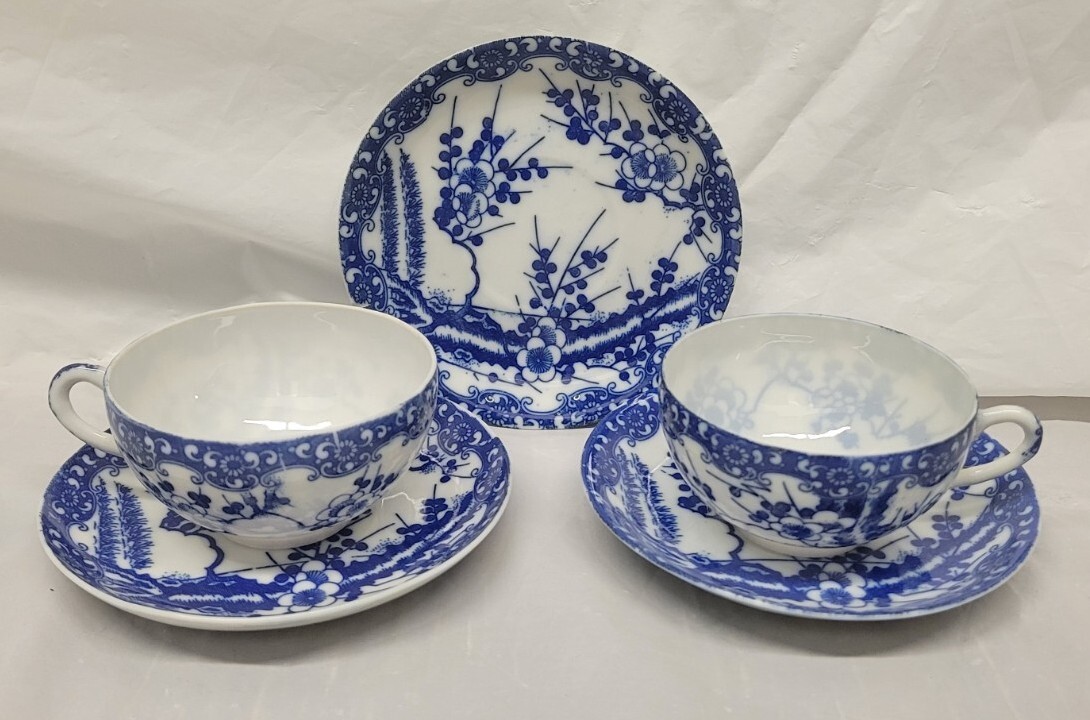 Noritake Nippon Tokusei Sakura Blossom Tea Cups super thin and 3 saucers