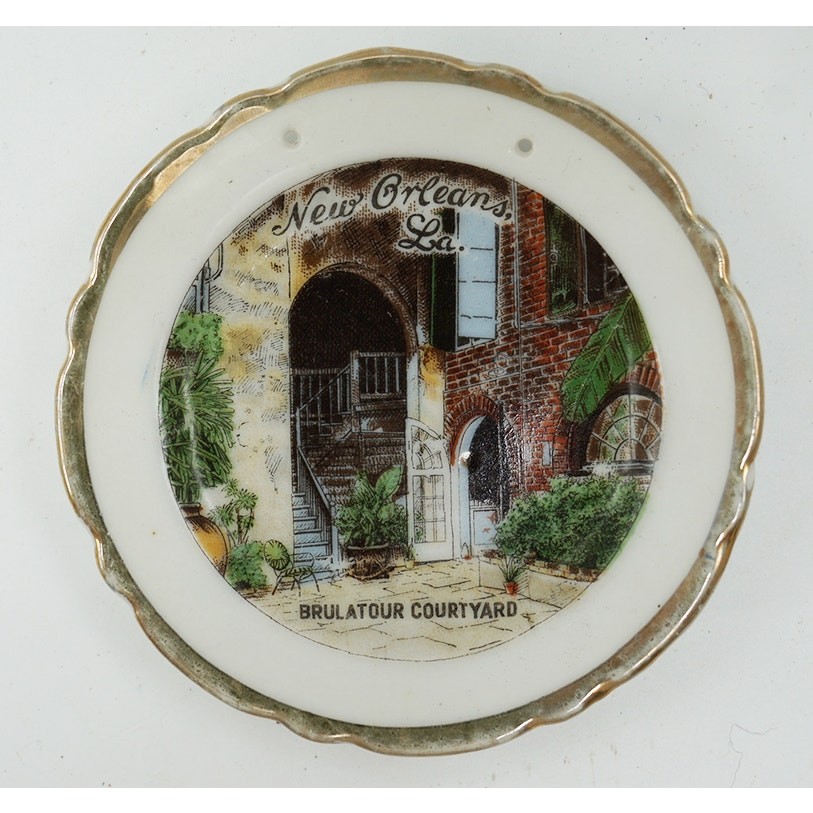 New Orleans Brulatour Courtyard Porcelain Plate Ashtray Trinket Tray New Orleans Brulatour Courtyard Porcelain Plate Ashtray Trinket Tray
