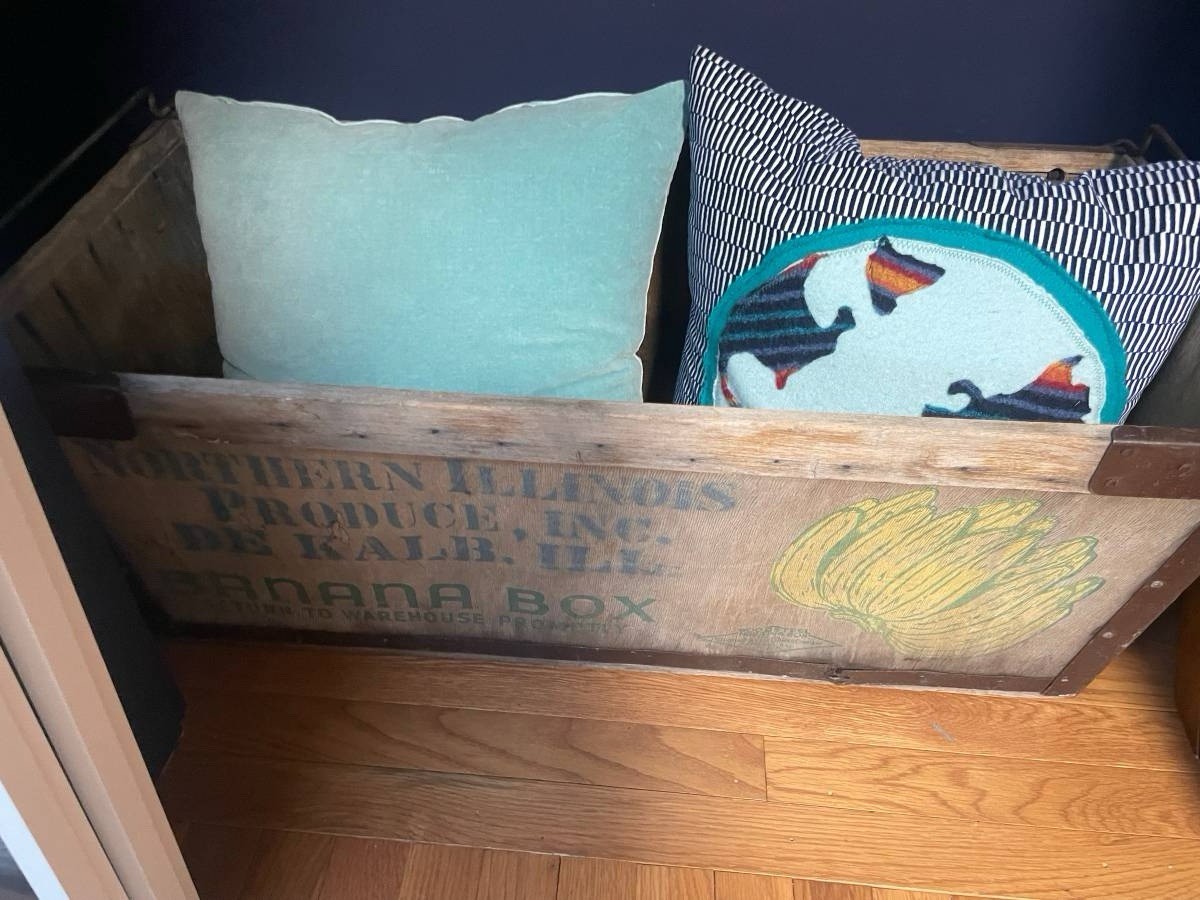 Vintage Wooden Banana Crate Northern Illinois De Kaleb Ill Wood Fruit Box Handle Vintage Wooden Banana Crate Northern Illinois De Kaleb Ill Wood Fruit Box Handle