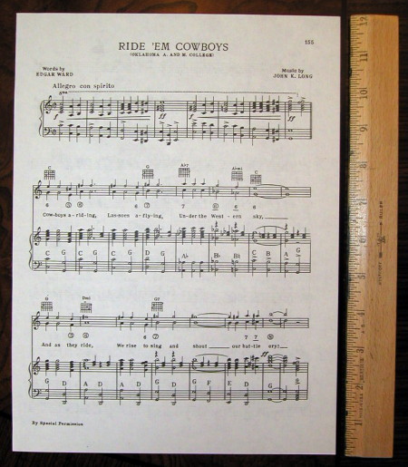 OKLAHOMA STATE UNIVERSITY OSU Song c1938 \