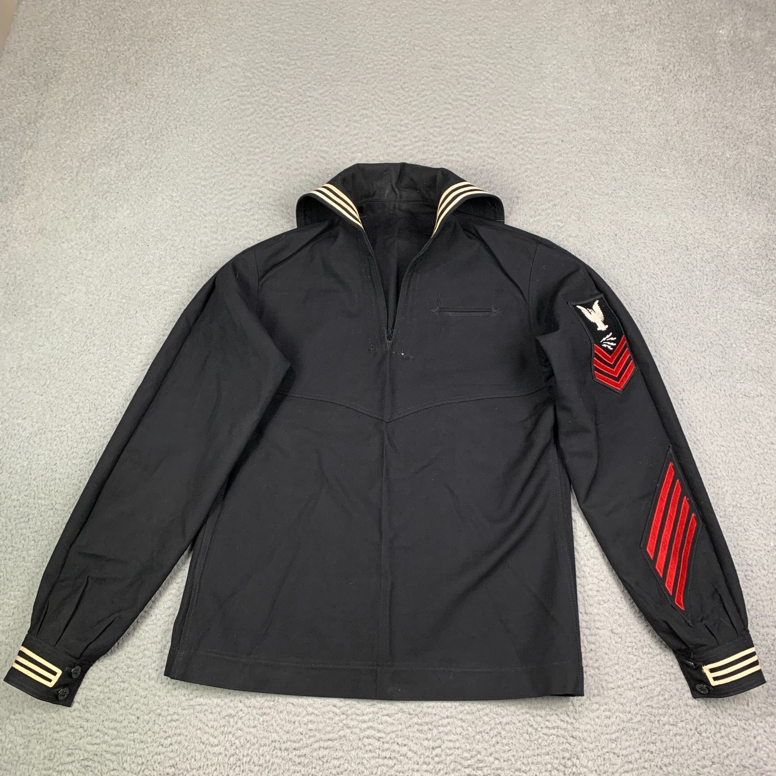Vintage Cracker Jack Top Mens 42L US Navy Wool Sailor Radioman 1st Class Vintage Cracker Jack Top Mens 42L US Navy Wool Sailor Radioman 1st Class