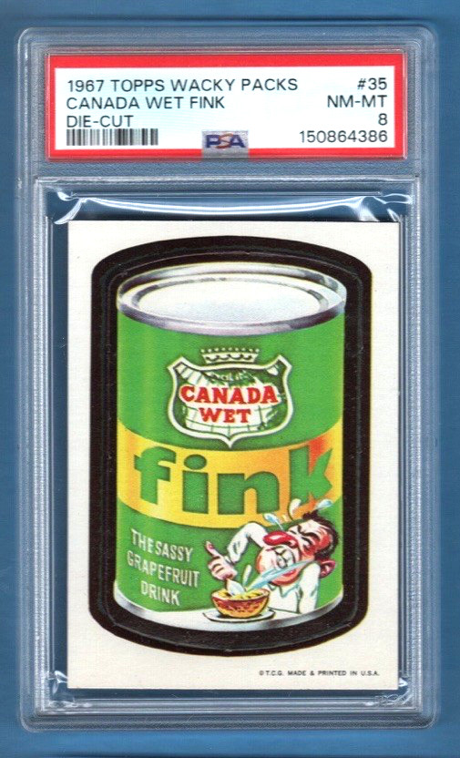 WACKY PACKAGES 1967 DIE CUT # 35 CANADA WET FINK PSA 8 NMMT