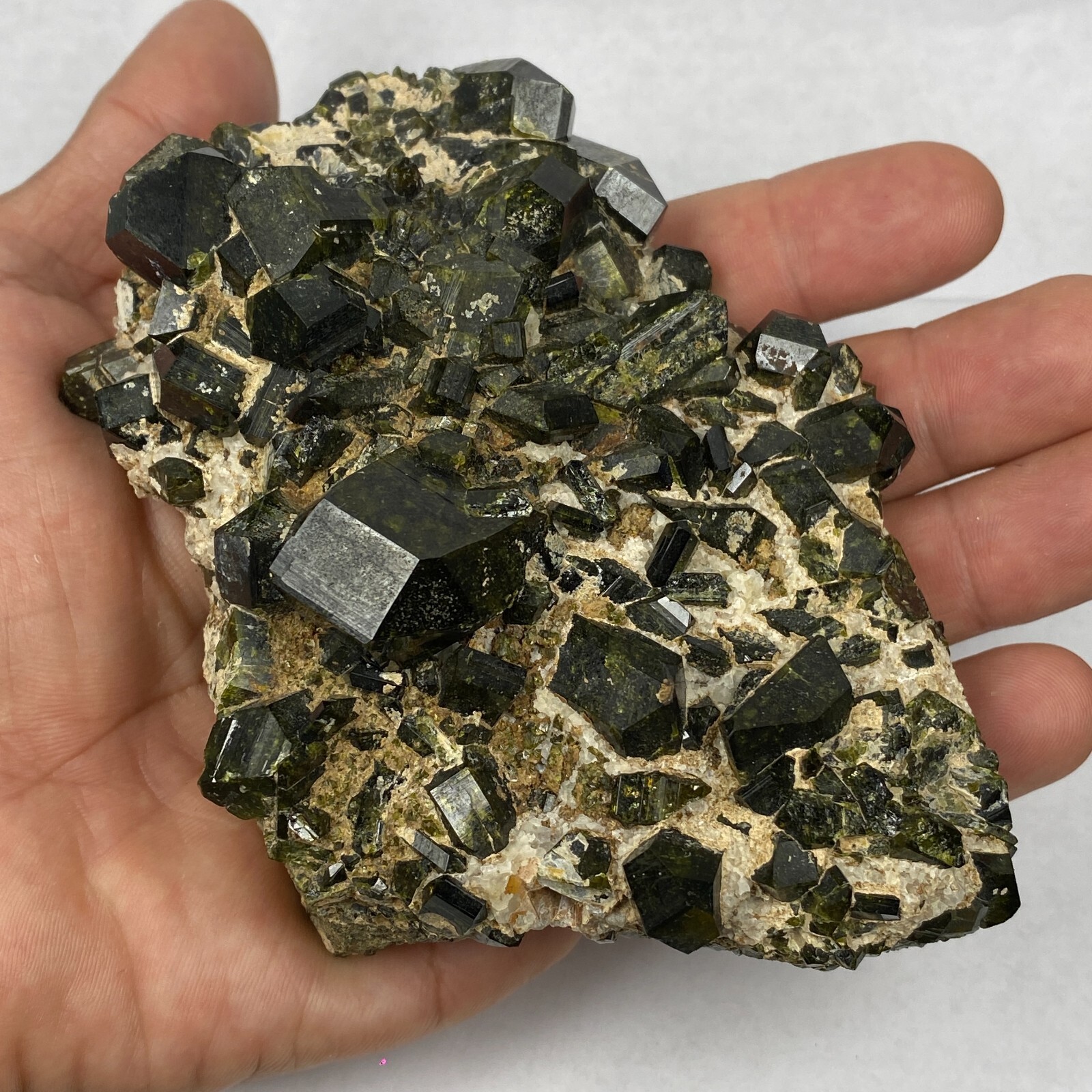 HIGH QUALITY LARGE DRUZY EPIDOTE FROM PERU PERFECT DEEP GREEN  528.51 GRAMS