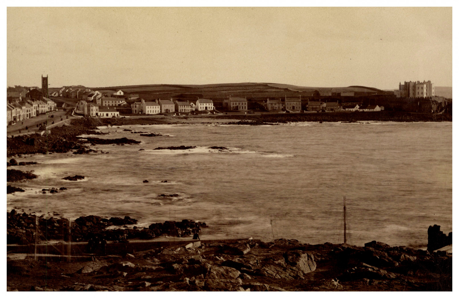 Ireland, Port Stewart, Vintage Albumen Print Albumen Print 13.5x20.5  